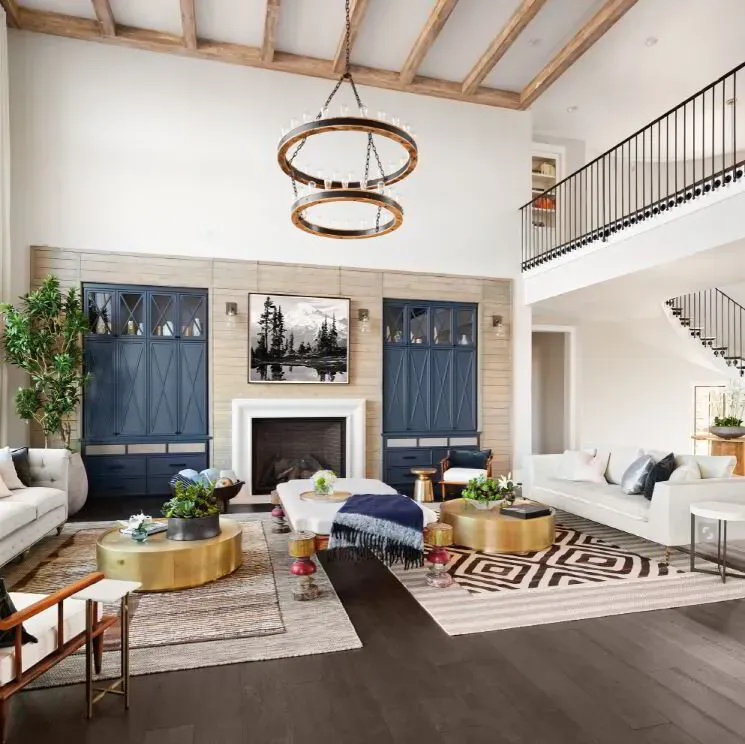 Bright, freshly painted living room interior