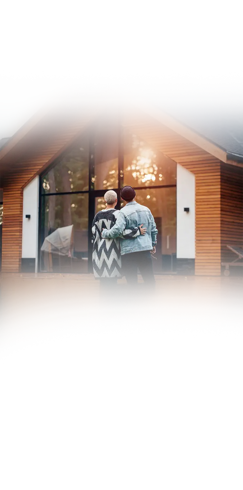 A couple admiring their home's freshly stained wood
